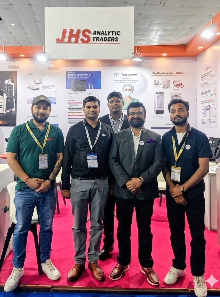 JHS Analytic Traders team at Nepal Medical Lab Expo 2026, Bhrikuti Mandap, Kathmandu